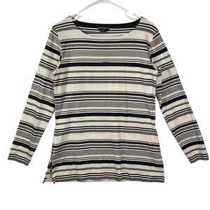 Escada Sport Long Sleeve Top Striped Stretch